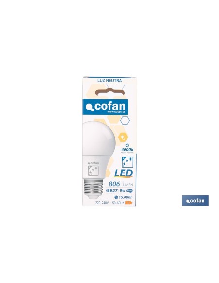 Lâmpada LED Clássica com Sensor 9 W E27 806 lm 4000 K