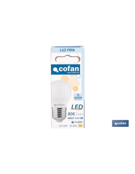 E27 Spherical LED Bulb 6.5 W 806 lm 6500 K