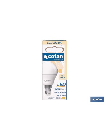 E14 Spherical LED Bulb 6.5 W 806 lm 3000 K