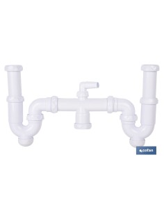 Double Curved Siphon with Ø32-40 mm Outlet and 1 1/2 Fittings