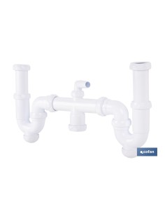 Double Curved Siphon with Ø32-40 mm Outlet and 1 1/2 Fittings 2