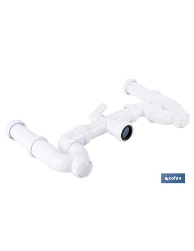 Double Curved Siphon with Ø32-40 mm Outlet and 1 1/2 Fittings
