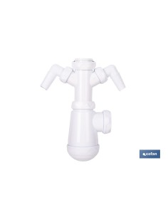 Bottle Siphon with Ø40 mm Outlet and 2 Auxiliary Connections