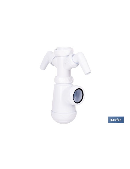 Bottle Siphon with Ø40 mm Outlet and 2 Auxiliary Connections