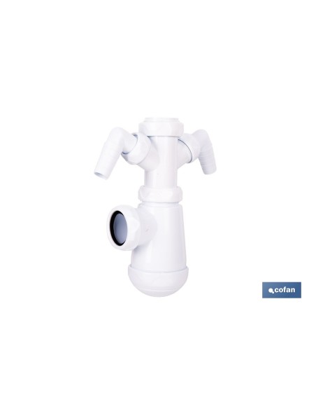 Bottle Siphon with Ø40 mm Outlet and 2 Auxiliary Connections