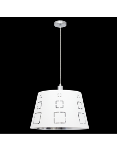 Celaya White E27 Textile Cut-Out Pendant 40x110cm