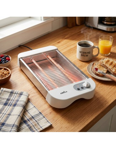 Cueto Horizontal Toaster White 600W 2 Quartz Tubes