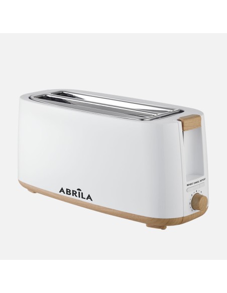 Eume Toaster 1400W Weiß/Eiche 7 Stufen 2 Schlitze