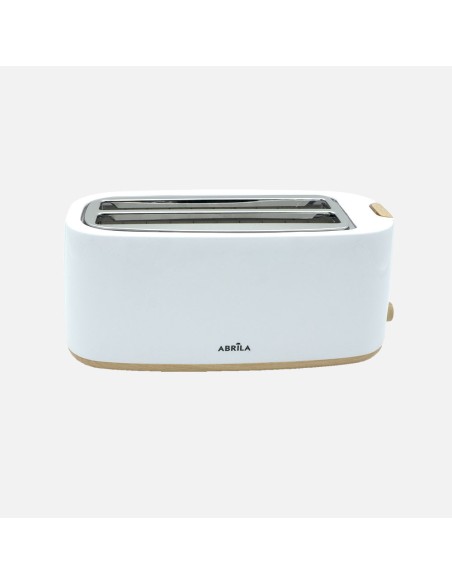 Eume Toaster 1400W Weiß/Eiche 7 Stufen 2 Schlitze