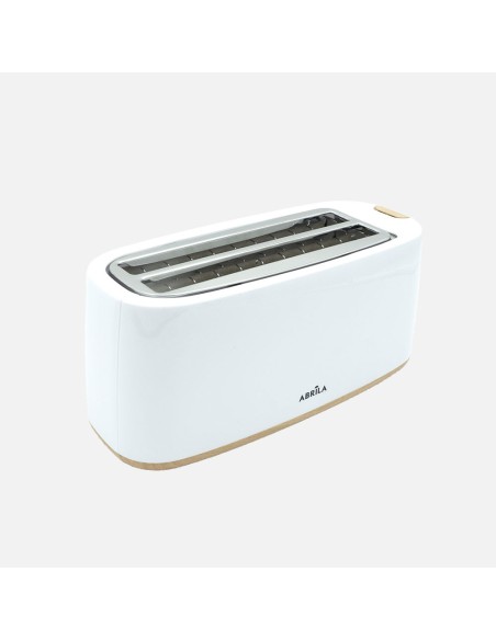 Eume Toaster 1400W Weiß/Eiche 7 Stufen 2 Schlitze