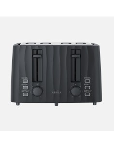 Black Ficus Toaster 1860 W 4 Slots Defrost Function