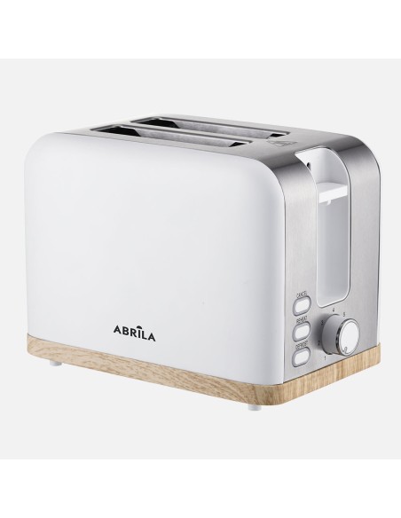 Thaler Toaster 930W Weiß/Eiche/Silber 7 Stufen 2 Schlitze