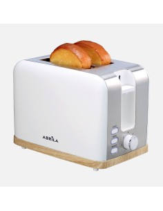 Thaler Toaster 930W Weiß/Eiche/Silber 7 Stufen 2 Schlitze 2