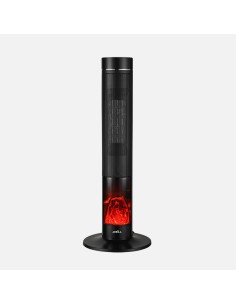 Vertical Ceramic PTC Heater Benton 2000W Black with Flame Effect