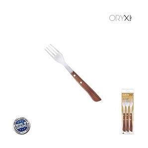 Forcella Montana Chuletero in Acciaio Inox 9 cm Mango Legno (Blister 3 pz) 05800285