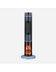 Vertical Ceramic Heater with Flame Effect Everton 2000W Blue/Black