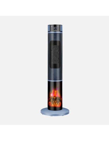 Vertical Ceramic Heater with Flame Effect Everton 2000W Blue/Black