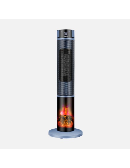 Vertical Ceramic Heater with Flame Effect Everton 2000W Blue/Black