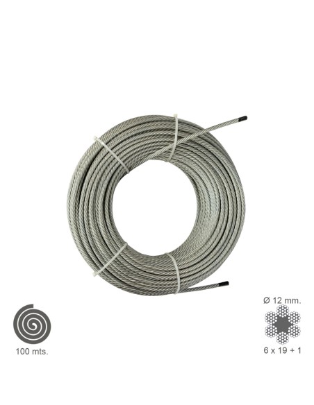 Galvanized Cable 12 mm Spool 100 Meters