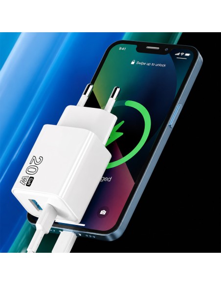 Caricatore GaN 20 W con porta USB-C e USB-A
