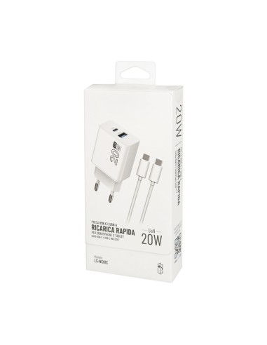 Caricatore GaN 20 W con porta USB-C e USB-A