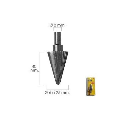 Fresa Conica Hss Ø 6-25 mm. Para Taladro / Fresadora 07040001