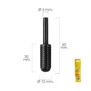 Cutter Rotary Metal Cylindrical Curved Ø 12 mm For Drill / Milling machine 07040060