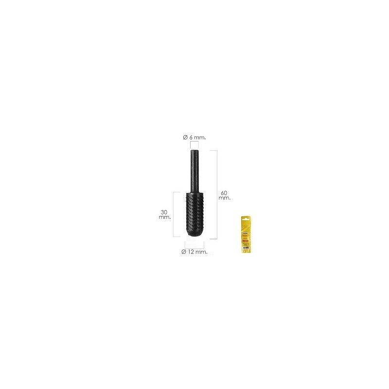 Fresa Rotativa Para Metal Cilindrica Curva Ø 12 mm. Para Taladro / Fresadora 07040060