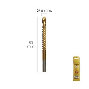 Fresa Rotativa Para Metales HSS Ø 6 x 80 mm. Para Taladro / Fresadora 07040070