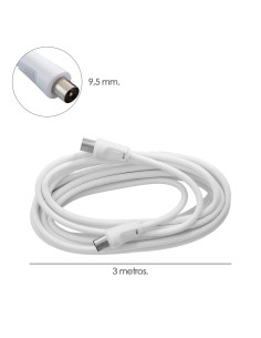 Cable de video HDMI 3 metros conector 9,5 mm blanco 2