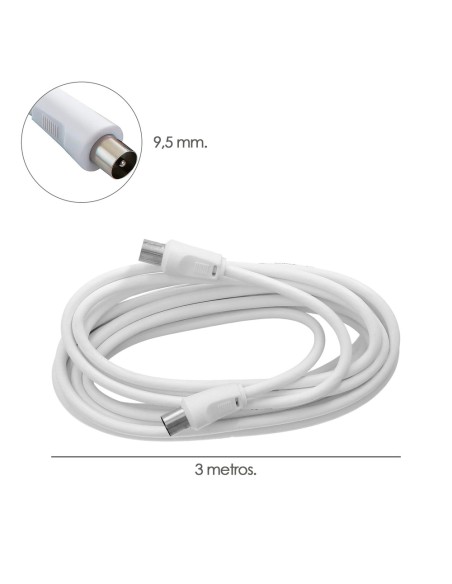 HDMI Video Cable 3 Meters with 9.5 mm White Connector