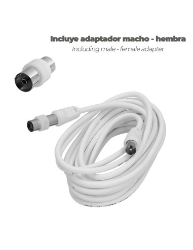 Cabo de vídeo HDMI 3 metros com conector 9,5 mm branco