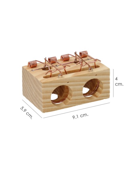 Wood Mouse Trap 2 Holes Ø 28 mm
