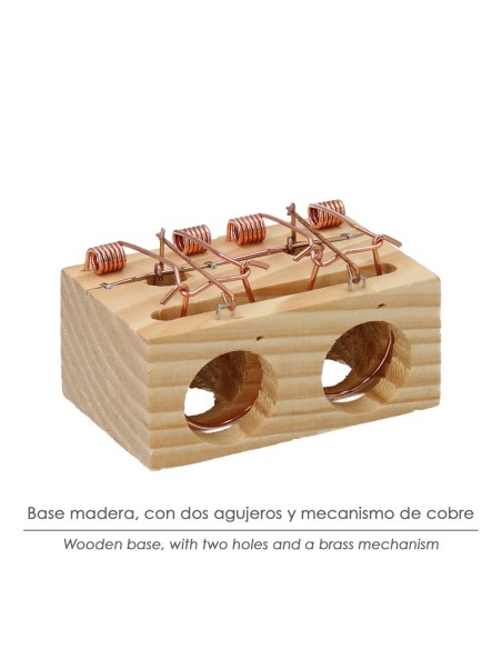 Wood Mouse Trap 2 Holes Ø 28 mm