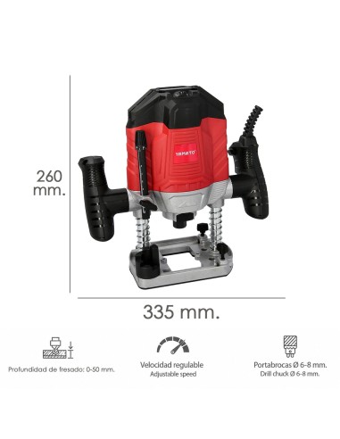Fraiseuse 1200 W avec étui de protection