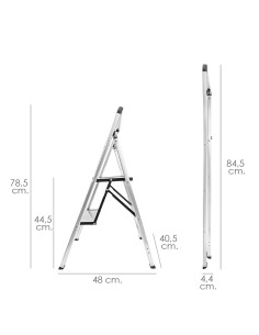 Escada plana de alumínio 2 degraus 80 cm 2