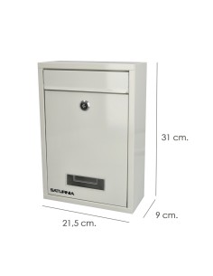 White Square Mailbox 26x9x31 cm 2