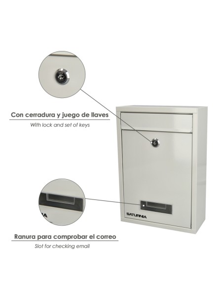Cassetta postale quadrata bianca 26x9x31 cm