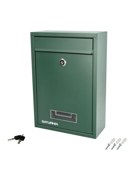 Cassetta postale quadrata verde 26x9x31 cm