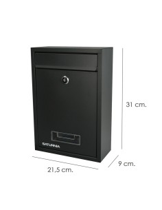 Square Grey Anthracite Mailbox 26x9x31 cm 2
