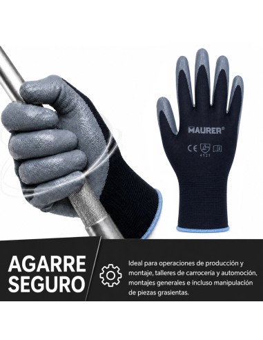 Polyester Work Glove with Nitrile Coating Size 7