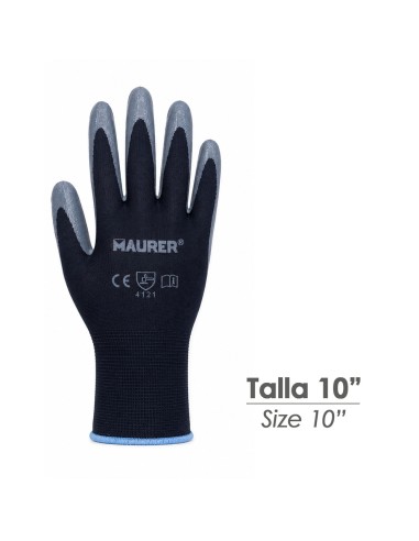 Polyester Work Glove with Nitrile Coating Size 10