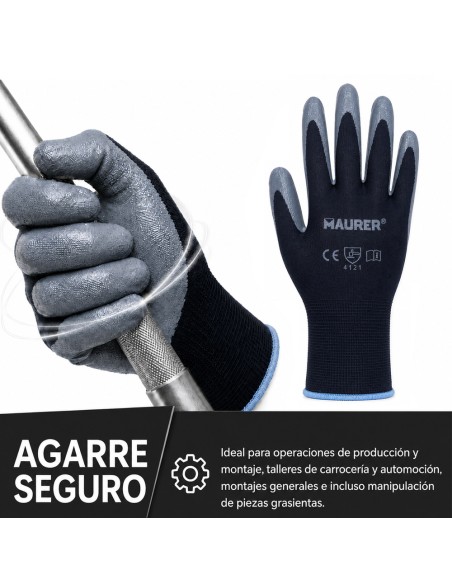 Polyester Work Glove with Nitrile Coating Size 10