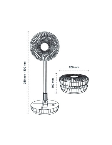 Foldable Table Fan Azule 5W White 4 Speeds
