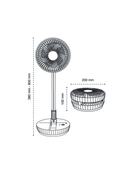 Foldable Table Fan Azule 5W White 4 Speeds