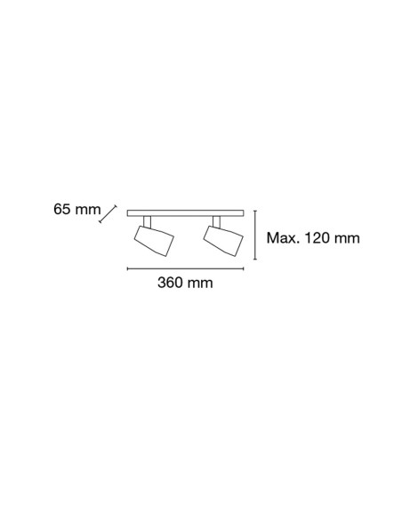 Ceiling Bracket with Adjustable White GU10 Lights 2xGU10