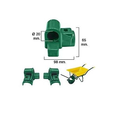 Rolamento de plástico para carrinho de mão de construção amarelo 1 furo (conjunto de 2 peças)
