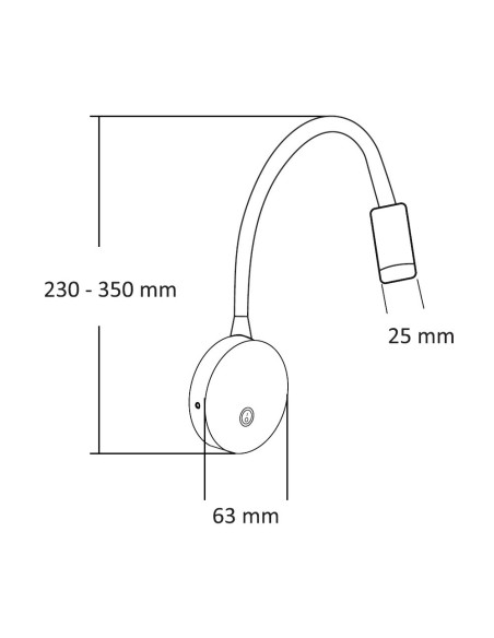Aplique de parede LED Branco 3W 450Lm 3000K