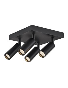 Schwarzer Sandiger Slim Deckenleuchter 4xG9