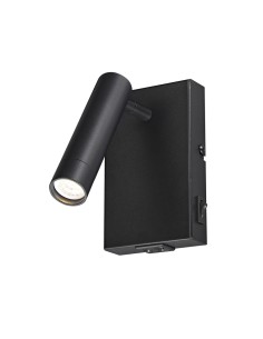 Slim Black Wall Mount with USB 1xG9